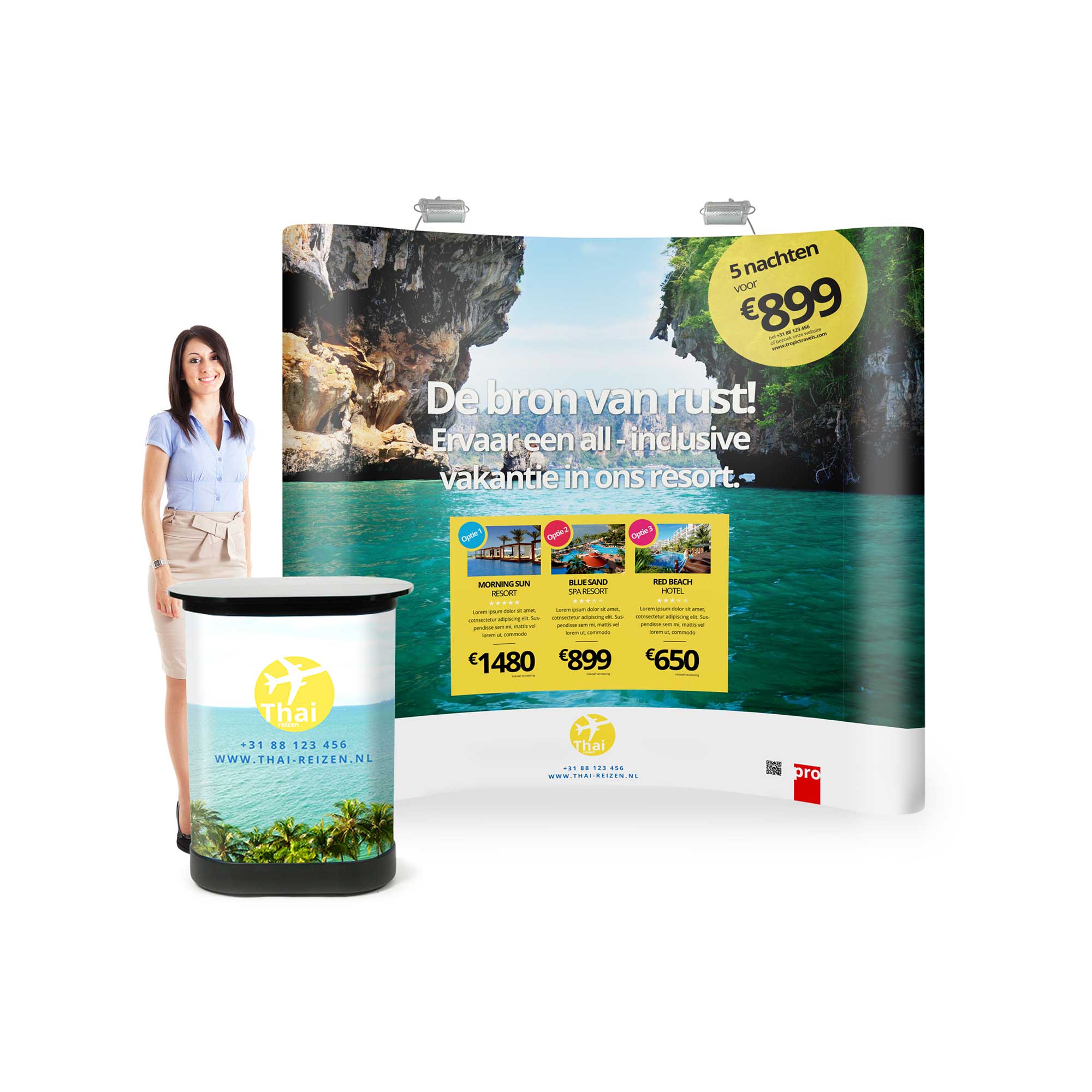 Gebogene Pop-up-Wand