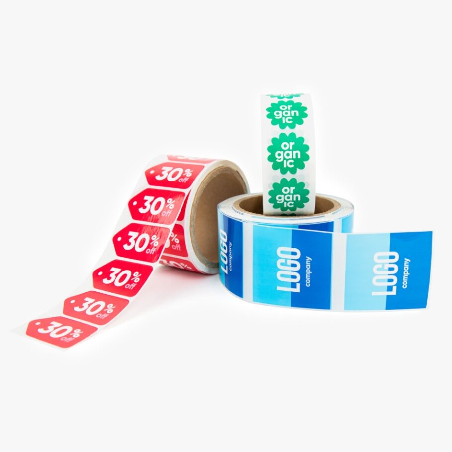 Aufkleber auf Rollen - Standardformate